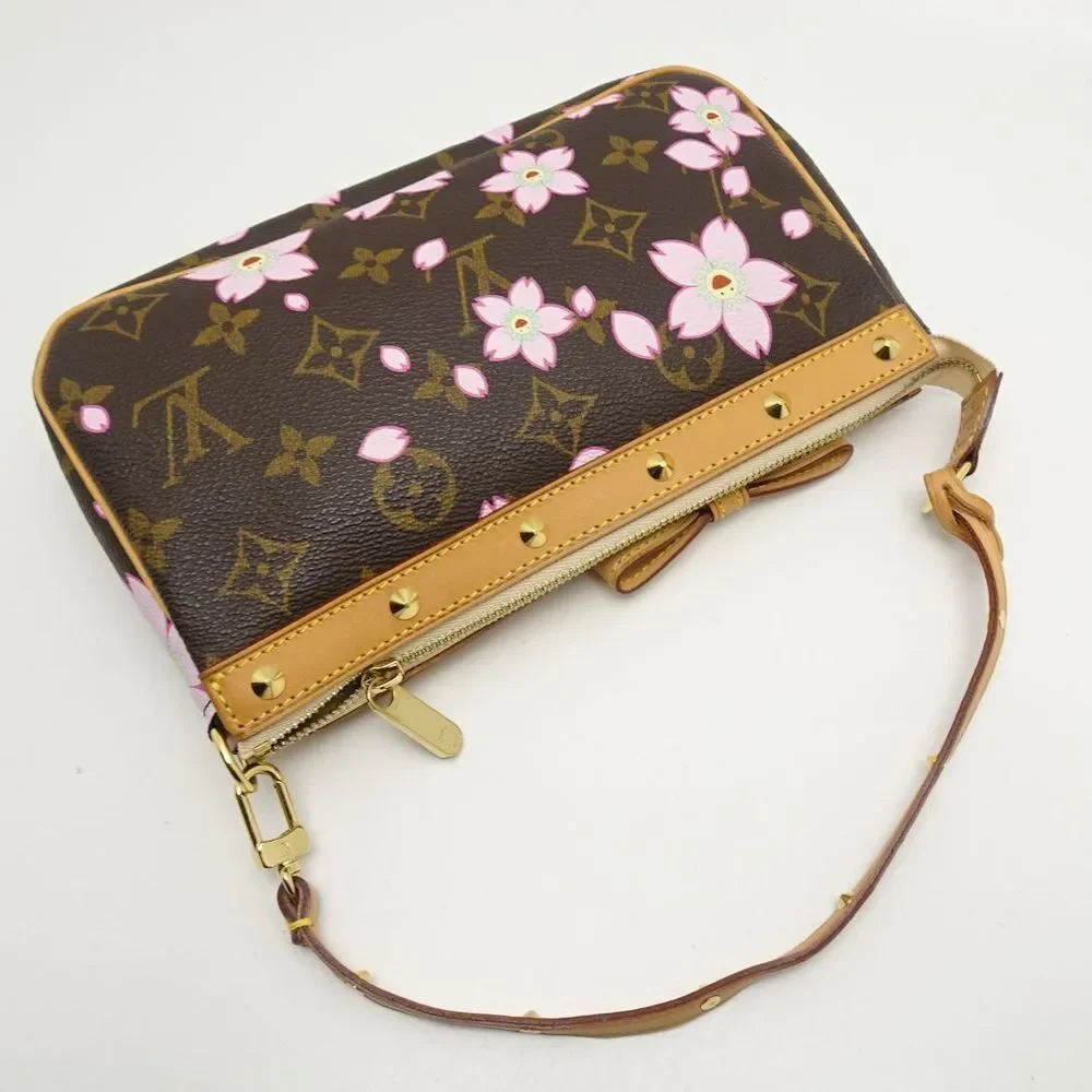 Louis Vuitton Cherry Blossom Pochette Accessoire Accessory Pouch Brown